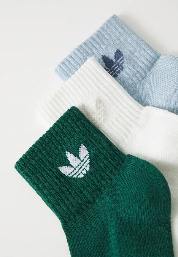 Носки Adidas Originals 1/4 3pack, цвет офф-вайт/колледж грин/вондер блю — фото 2