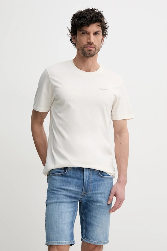 

Хлопковая футболка Jacko Pepe Jeans, бежевый