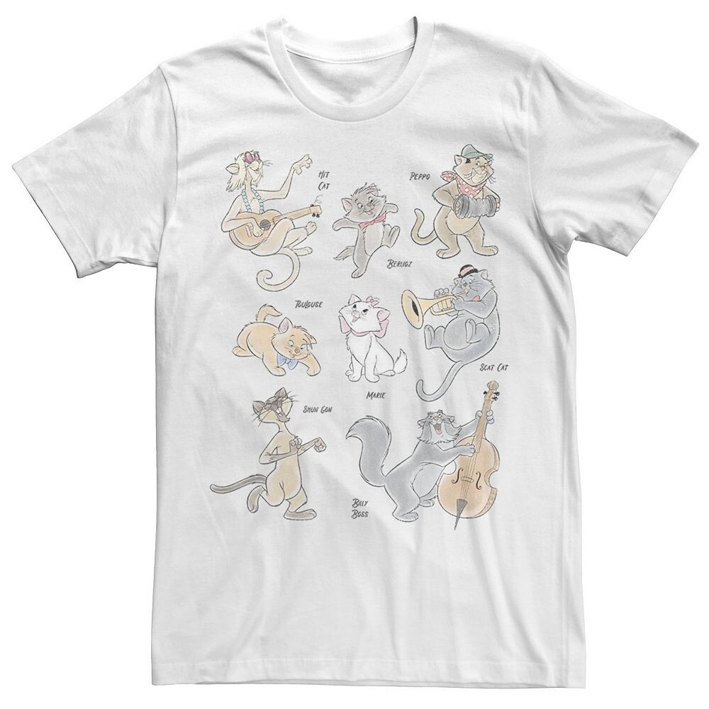 

Мужская футболка All The Cats Disney's The Aristocats Licensed Character, белый
