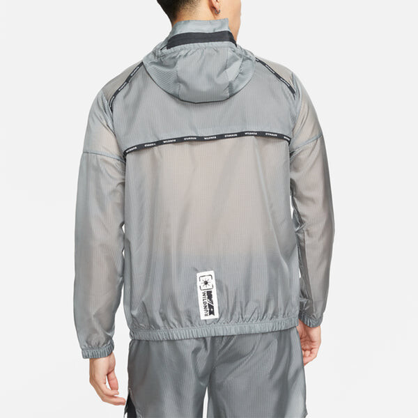 Куртка Nike Repel Wild Run Windrunner Casual Printing Running Sports Woven Jacket Gray, серый — фото 4
