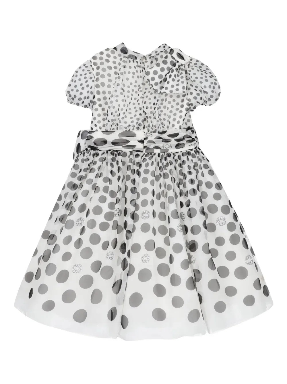 Платье в горошек с бантом Elie Saab Junior, белый — фото 2