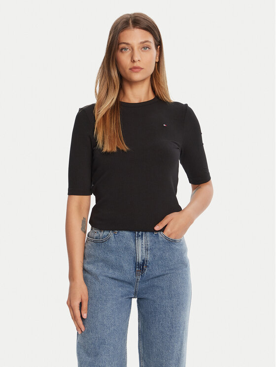 

Блузка slim fit WW0WW47308 Tommy Hilfiger, чёрный