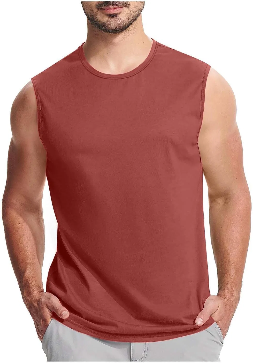 Мужской sleeveless топ, Compression, красный