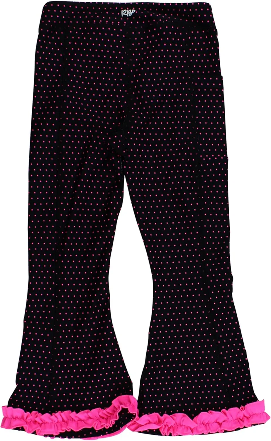 Детские брюки с защитой UPF50+, RuffleButts, Black & Neon Magenta Tiny Dots — фото 2