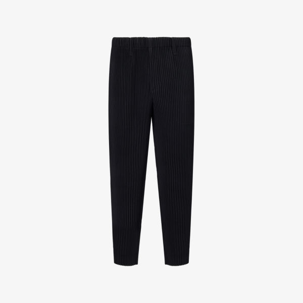 

Брюки Issey Miyake базовые прямые со складками из трикотажа, черный