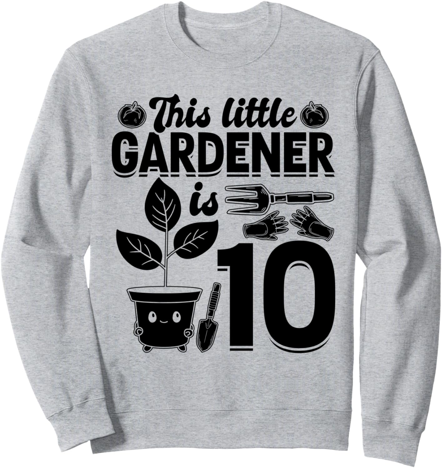 

Этому маленькому садовнику 10 лет - Детская толстовка Садовод-любитель Hobby Gardener Birthday Party, серый