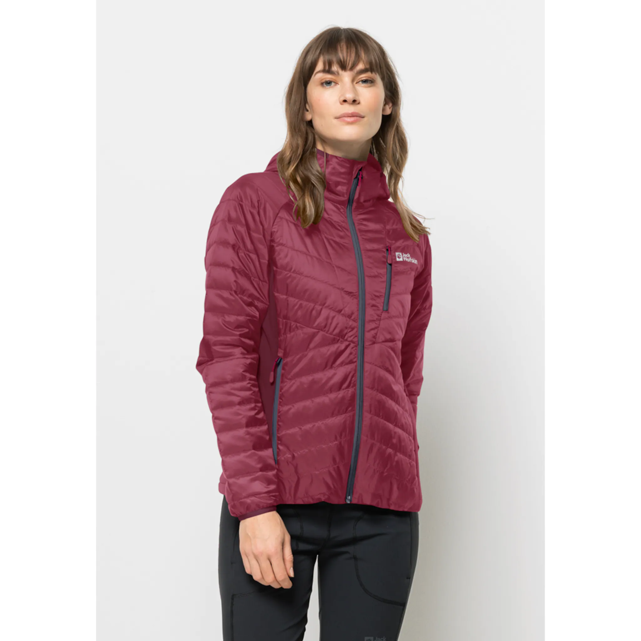 

Стеганая куртка Jack Wolfskin "ROUTEBURN PRO INS JKT W", с капюшоном, цвет Sangria-Red
