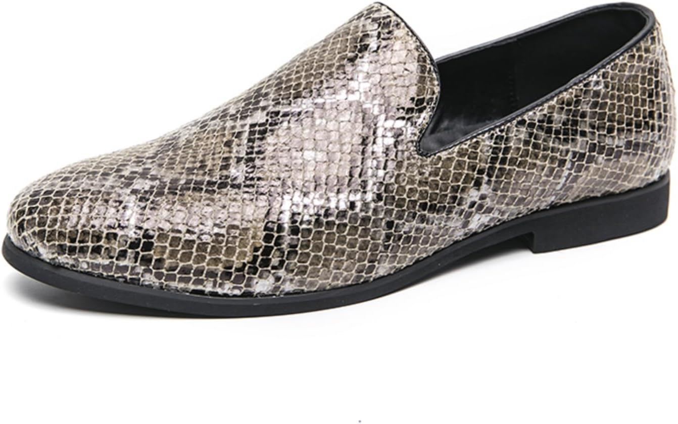 

Мужские винтажные кожаные слипоны для курения с узором под змеиную кожу, удобные, легкие, нескользящие мокасины для делового повседневного стиля, работы в офисе, путешествий, прогулок, свадеб, вождения, вечеринок, пенни-лоаферы Yrzhgdl, Coffee