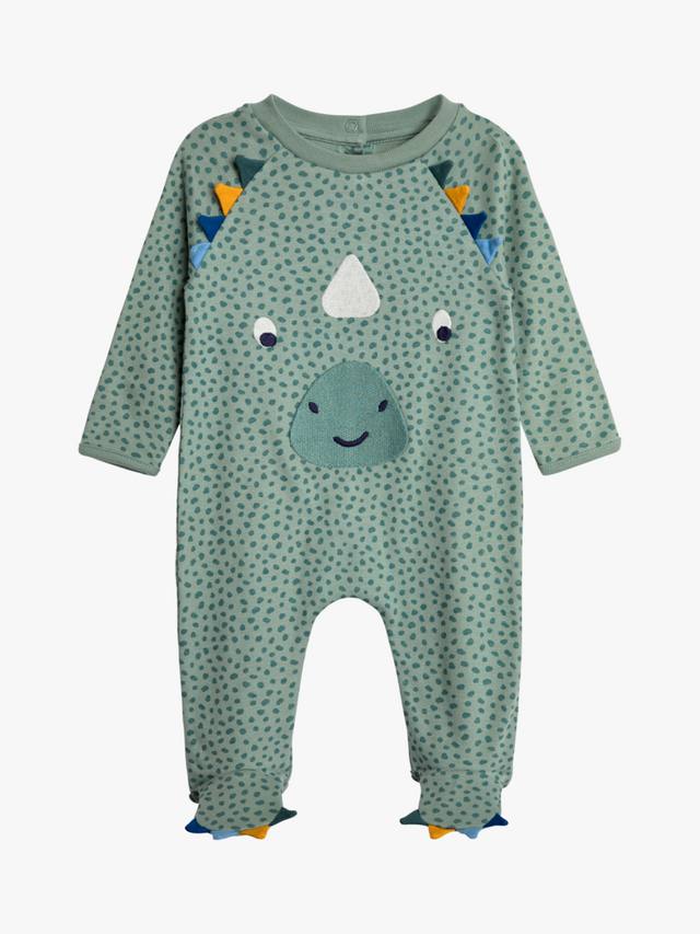 

Детский комбинезон с аппликацией динозавра из хлопка JoJo Maman Bébé, Duck Egg