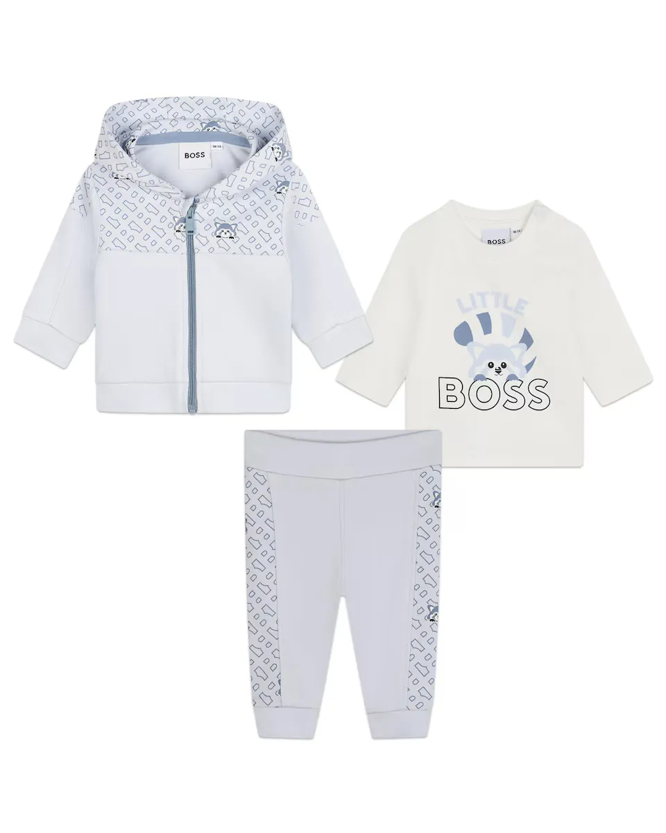

Комплект из спортивного костюма и футболки для мальчика BOSS Kidswear, светло-голубой