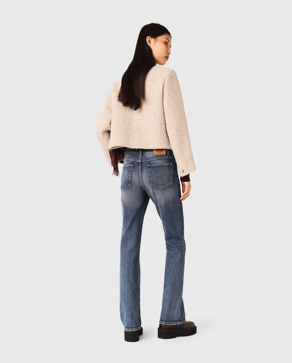 

Женская короткая жакет из букле твида Maje, бежевый