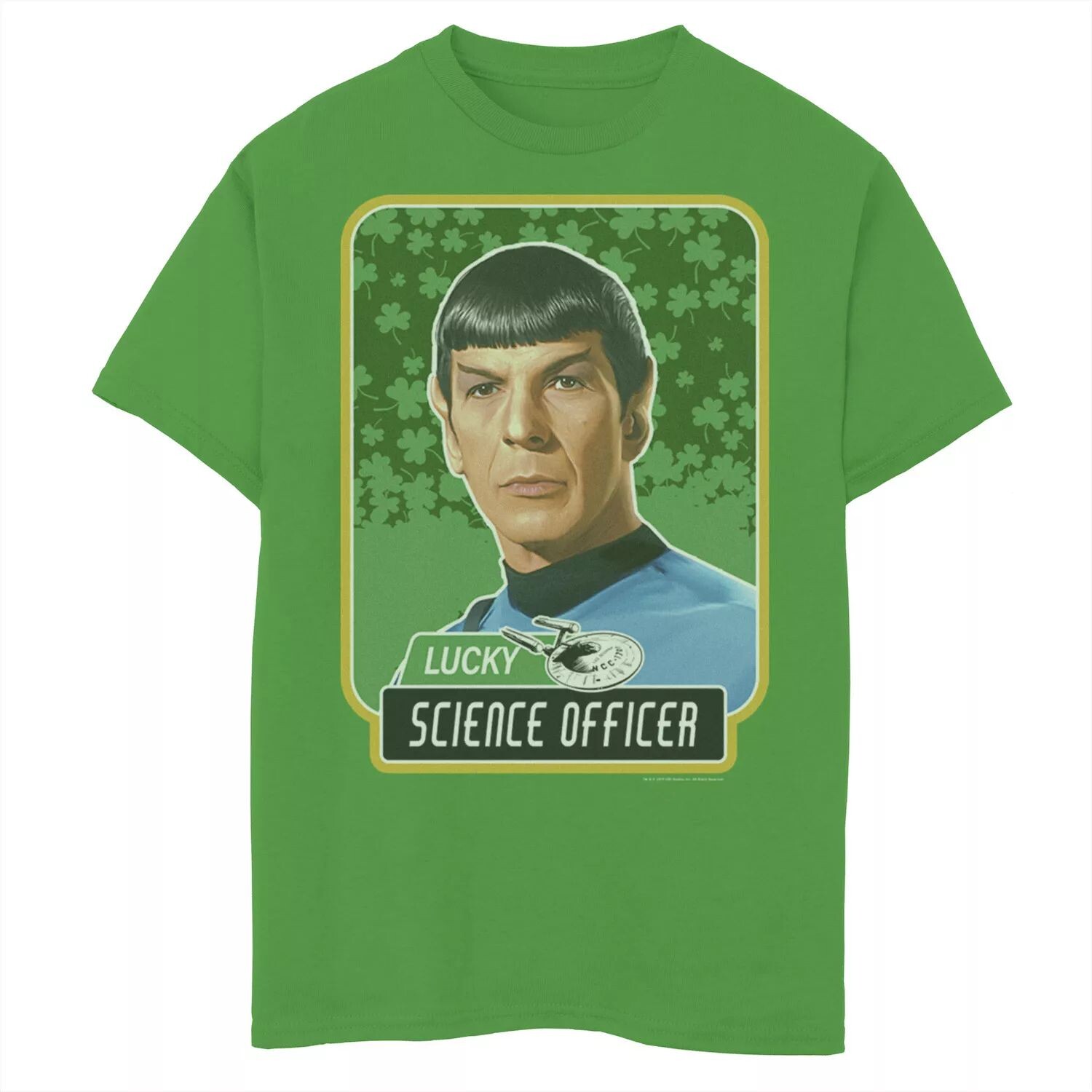 

Футболка с рисунком St. Patty's Spock для мальчиков 8–20 лет Star Trek Next Generation St. Patty's Spock Licensed Character