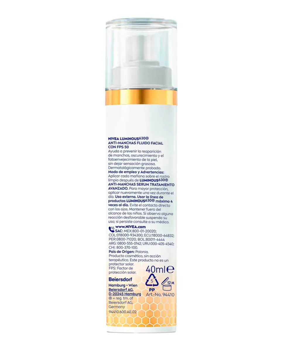 Крем для лица SPF50 NIVEA Дневной Cellular Luminous 630 против пятен — фото 2