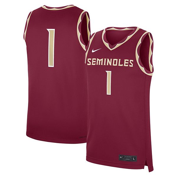 

Мужская реплика дорожной футболки #1 garnet florida state seminoles Nike