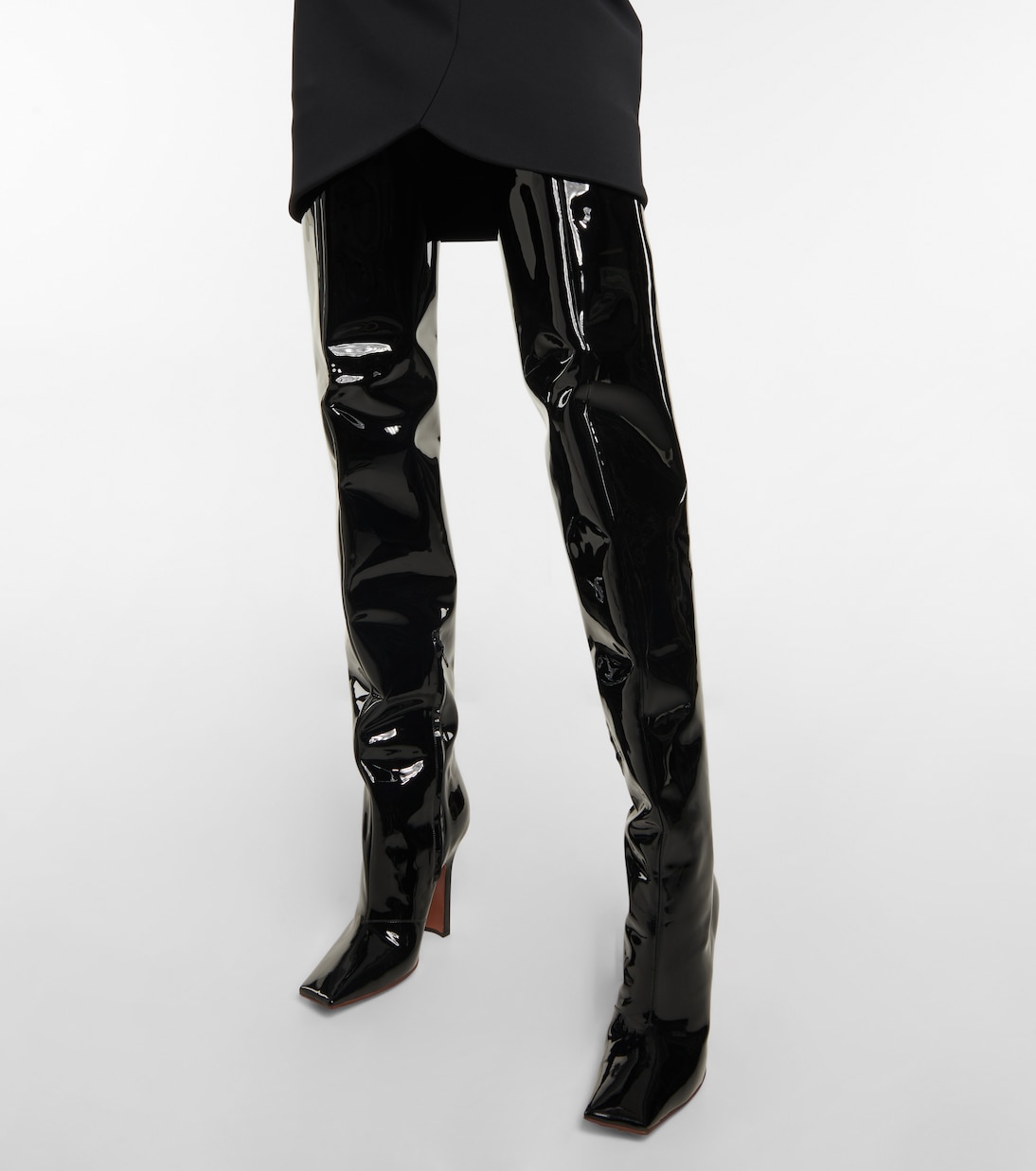 Сапоги-бумеранги из кожи выше колена Vetements, черный — фото 4