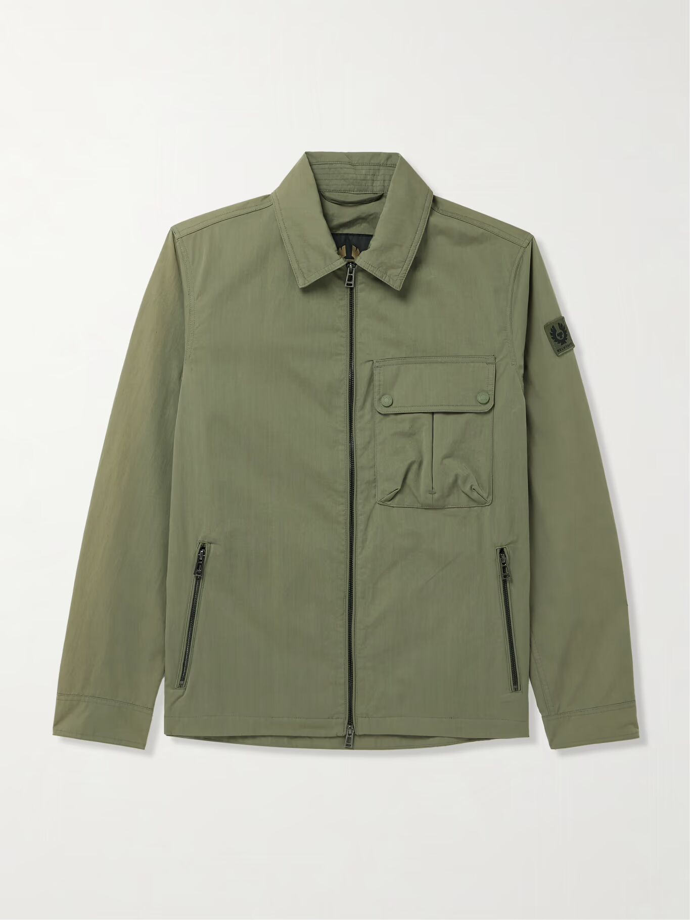 

Верхняя рубашка из хлопкового габардина с аппликацией логотипа Drome BELSTAFF, зеленый