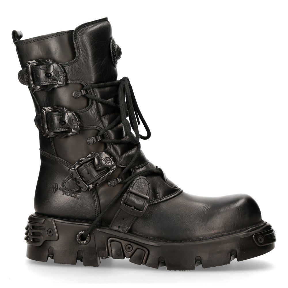 Новые ботинки New Rock Mid-Calf из черной кожи-391-S18 — фото 3