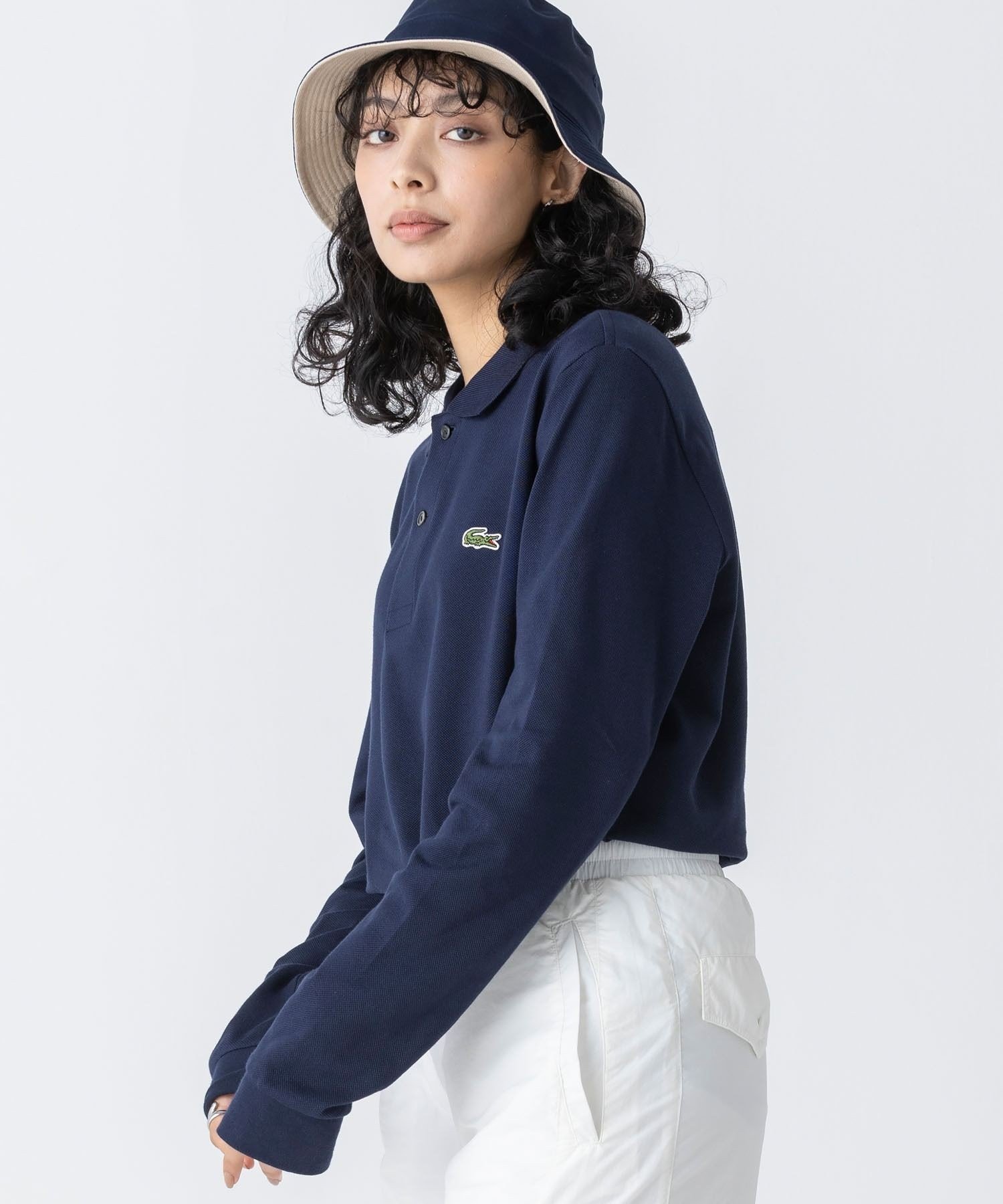 Рубашка-поло с длинным рукавом оригинального кроя LACOSTE, Navy — фото 2