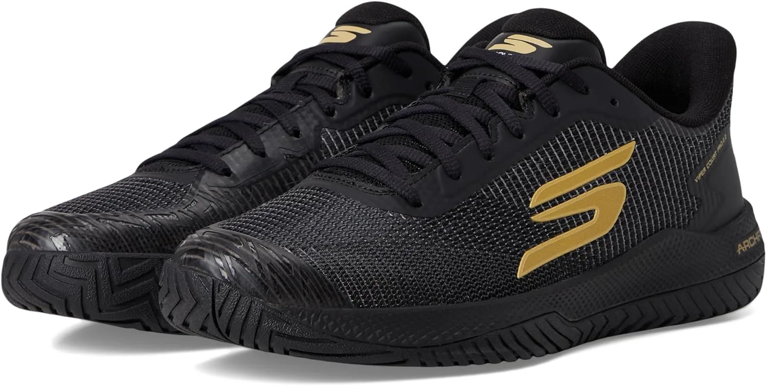 Кроссовки Skechers для мужчин Pickleball Viper Court Pro 2.0, черный/золотой