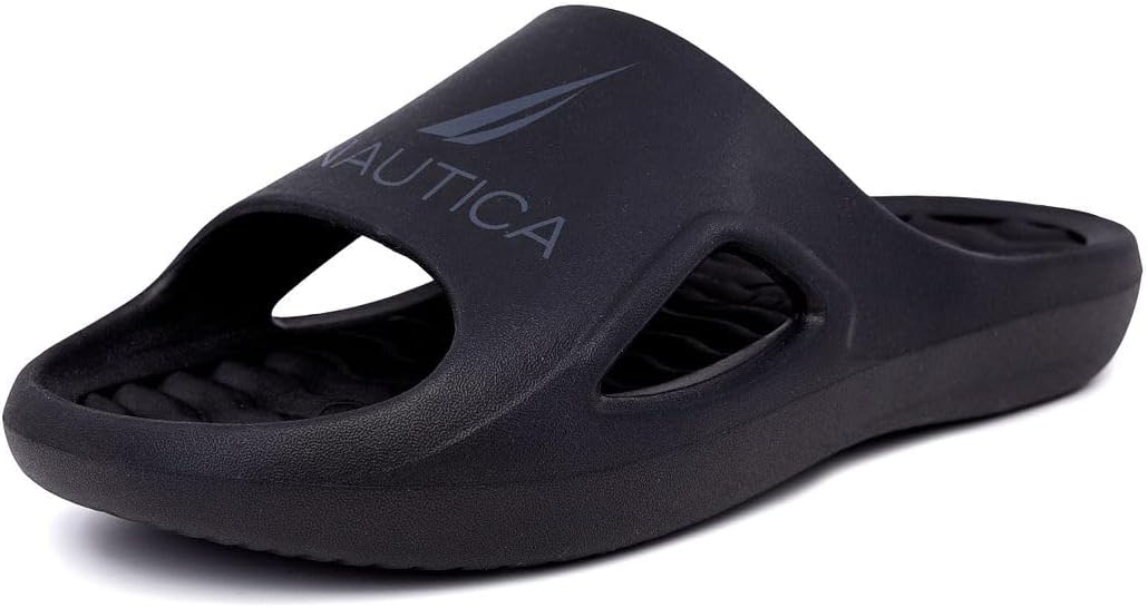 

Мужские спортивные шлепанцы Nautica для душа, для дома и улицы - легкие, прочные и удобные, черный