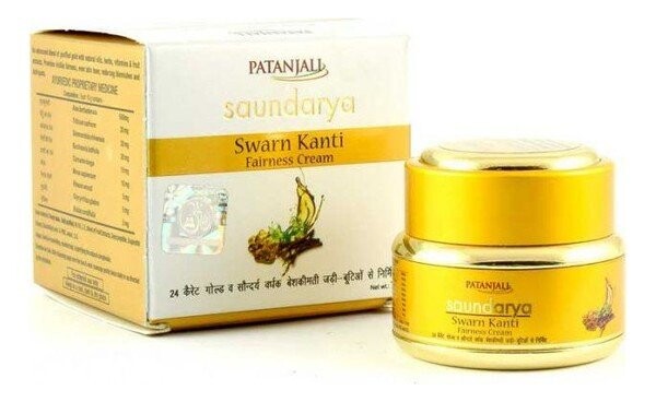 

Patanjali Роскошный разглаживающий крем Saundarya Swarn Kanti от пигментных пятен кожи 15г