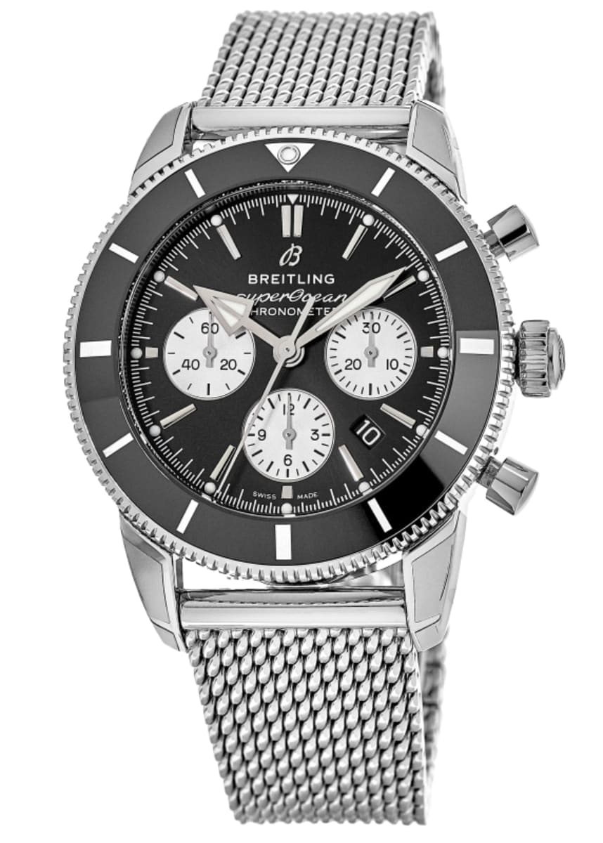 

Мужские часы Breitling Superocean Heritage Chronograph 44 с автоподзаводом из черной керамики и стали AB0162121B1A1