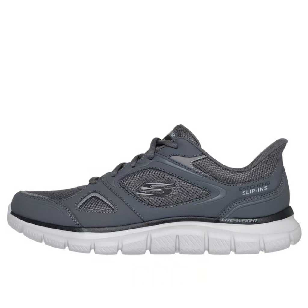 

Skechers Мужские износостойкие низкие повседневные кроссовки TRACK серого цвета