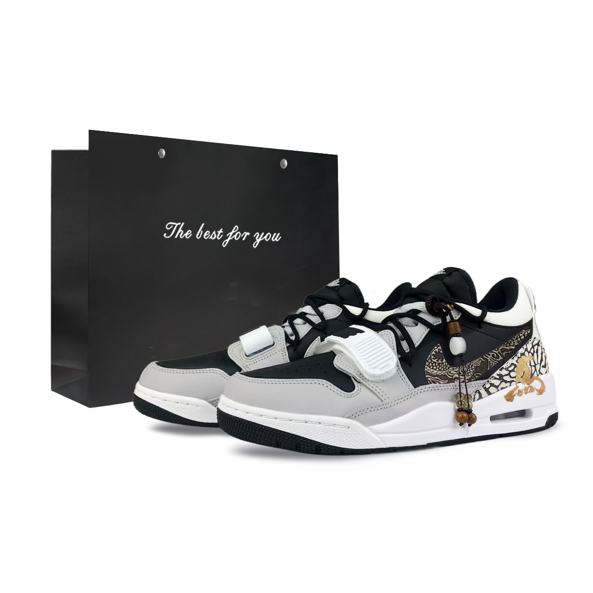 

Jordan Legacy 312 Abrasion Resistant низкие кроссовки в винтажном баскетбольном стиле унисекс черный серый