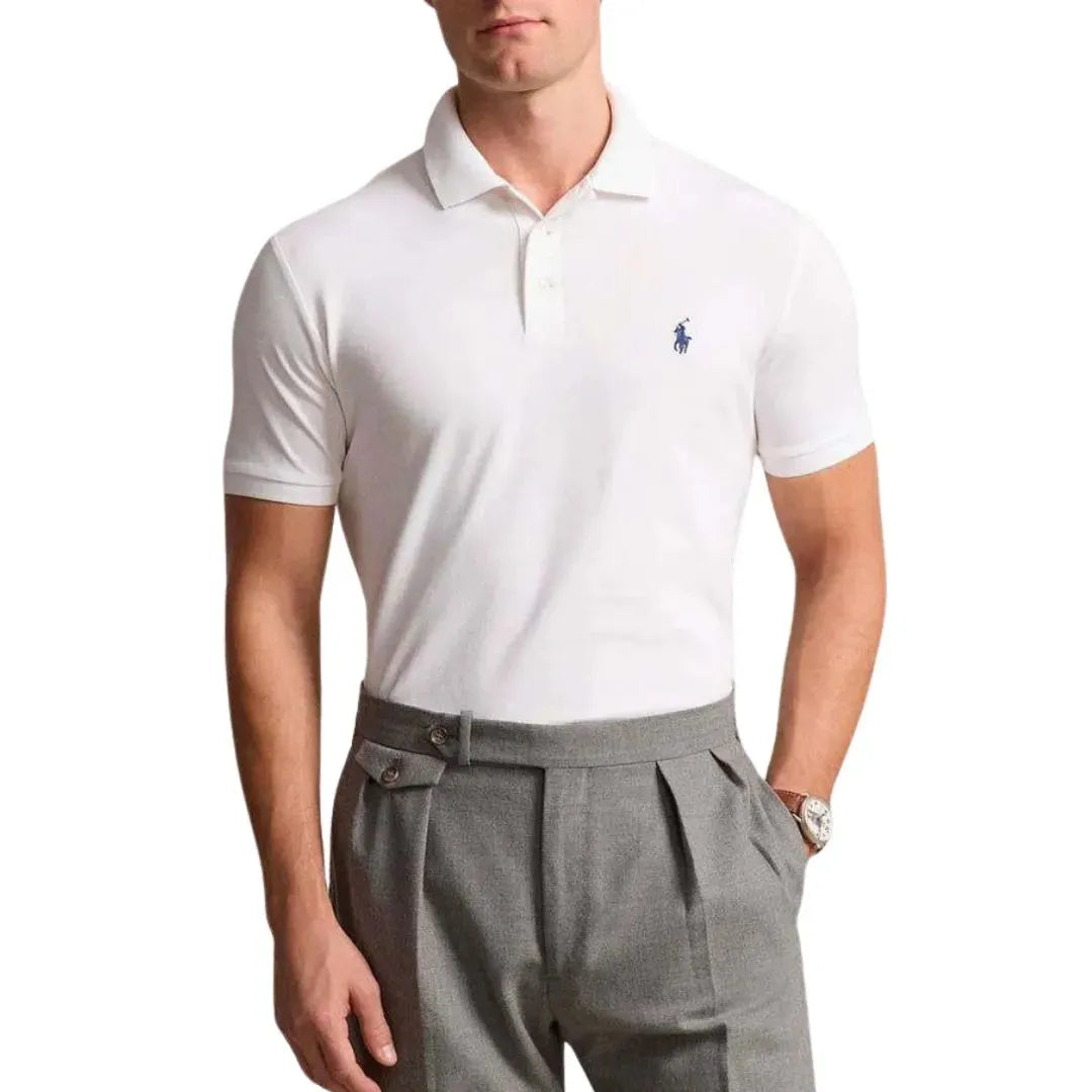 Свободная поло Slim Fit Polo Ralph Lauren, белый — фото 4