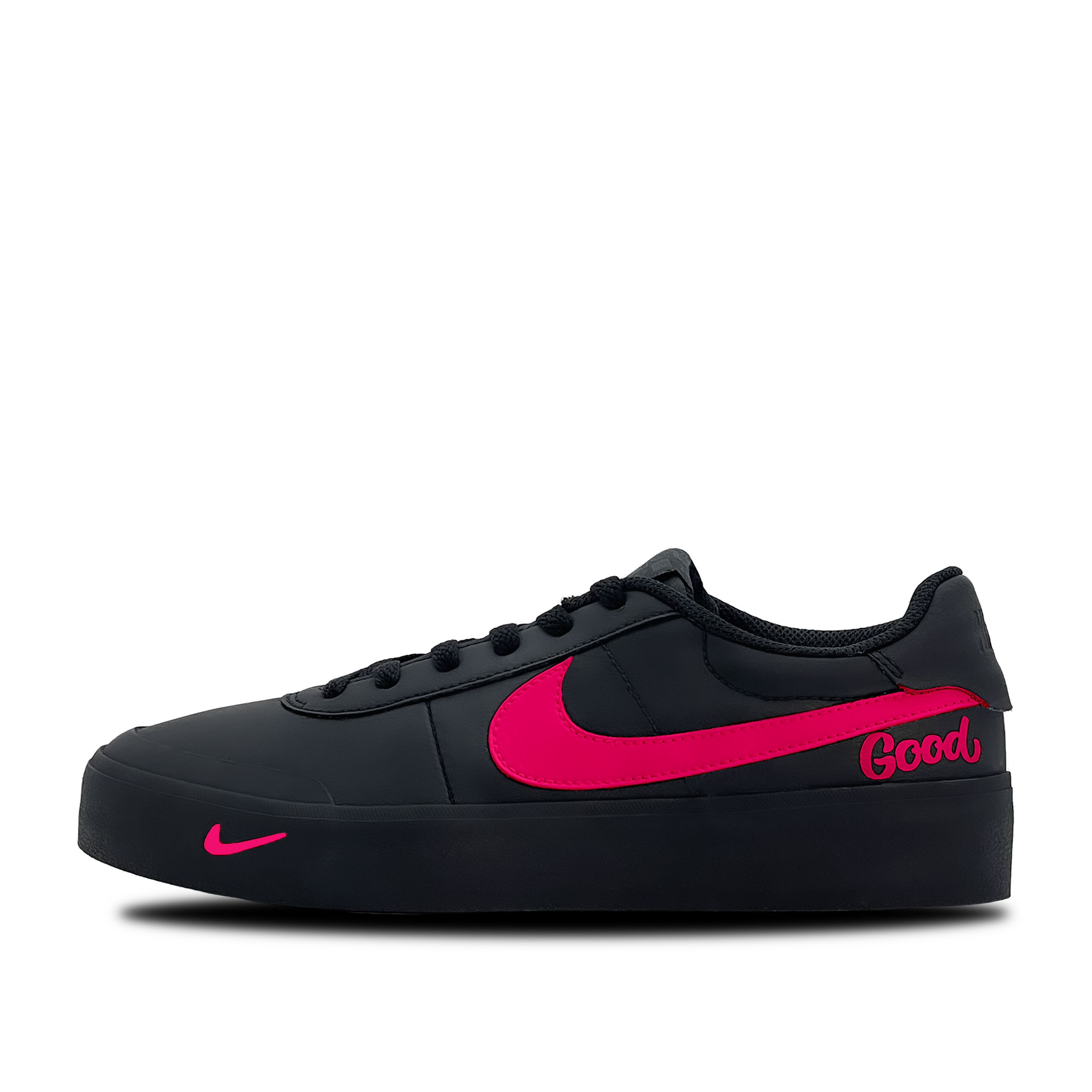 

Nike Кроссовки Court Shot Neon Red Journal, износостойкие, низкие, для скейтбординга, мужские, черно-красные