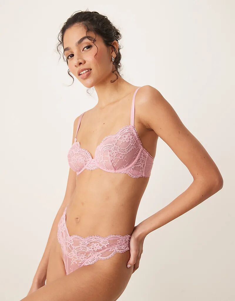 

Кружевные стринги Lola от ASOS DESIGN нежно-розового цвета