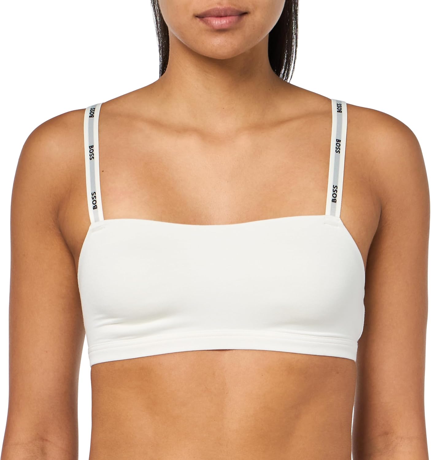 

Женский бюстгальтер-бралетт с логотипом и бретельками BOSS, Navajo Cream