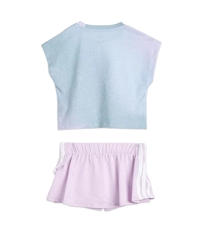 Сет из футболки и юбки с принтом Aop Sleeveless Box Tee Faux Wrap Skort Set Adidas Kids, Crystal Sky — фото 2