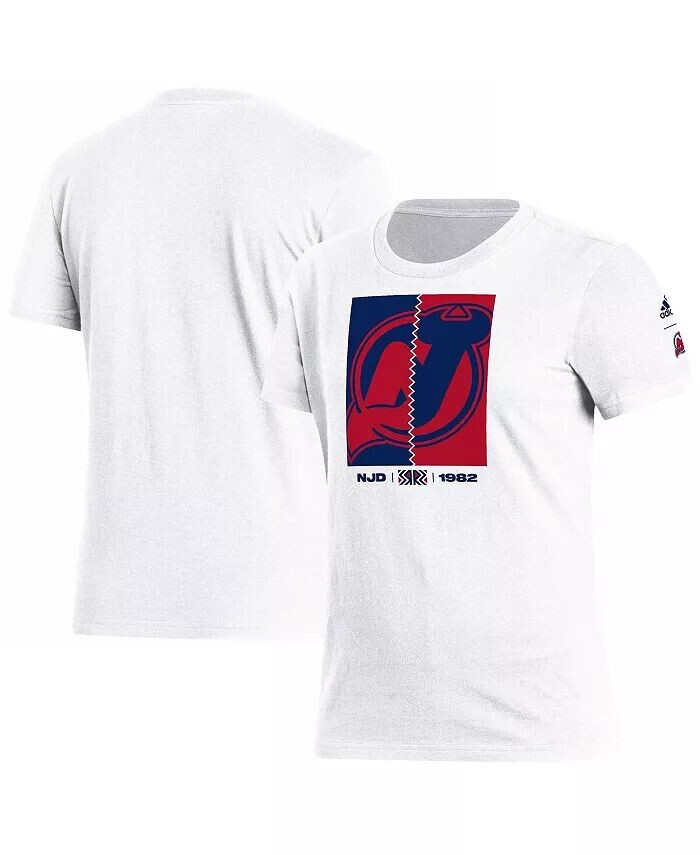 

Женская белая футболка New Jersey Devils Reverse Retro 2.0 Playmaker Adidas