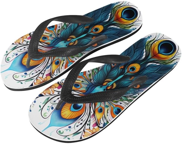 

Сандалии-вьетнамки Semiouray для женщин, геометрический принт, закат, бабочка, обувь для путешествий, удобные тапочки Lotus, сандалии-вьетнамки, Colorful Feather