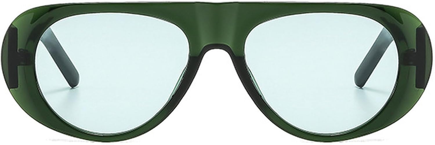 

Модные солнцезащитные очки в ретро-стиле с большой оправой, мужские, с защитой от УФ-излучения, овальной формы, женские, в минималистичном стиле, очки-пилот, размер N45 mincl, Green
