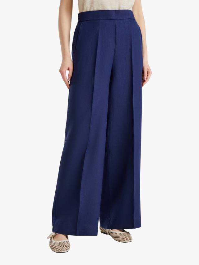 

Широкие льняные брюки палаццо Benetton, Night Blue