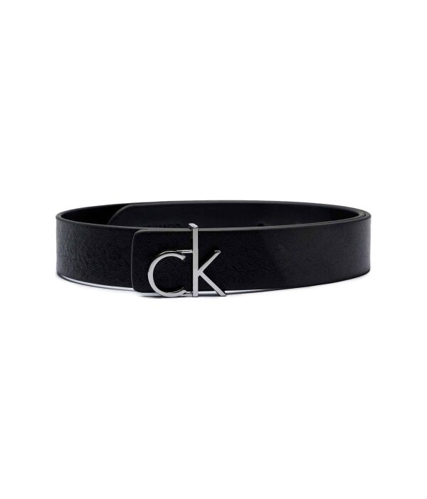 

Ремень женский Calvin Klein двусторонний кожаный с монограммой, черный