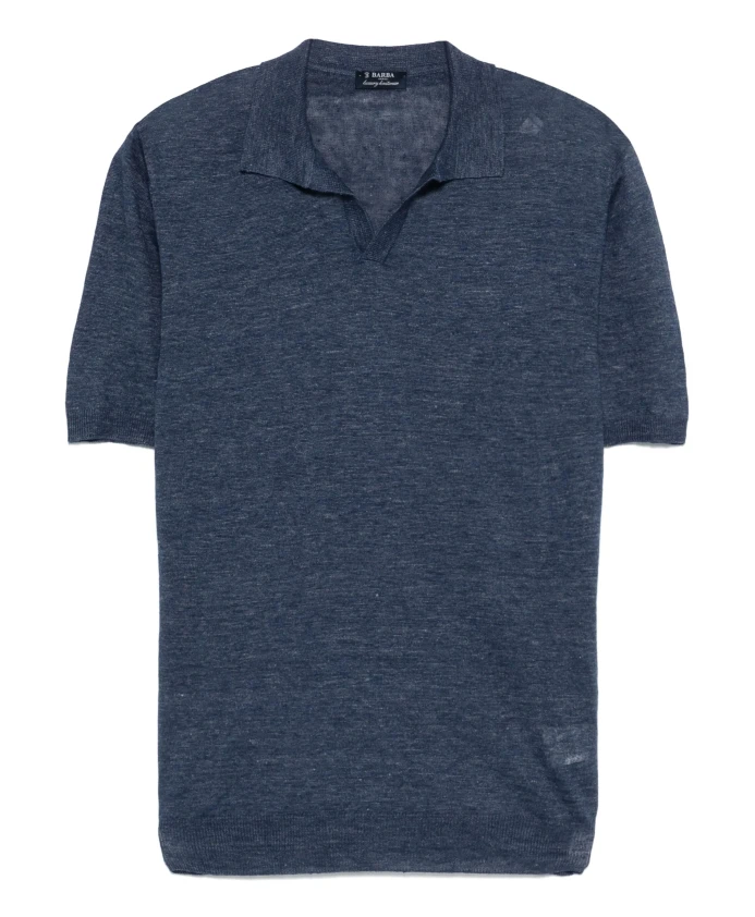 

Льняная рубашка-поло, изготовленная в Италии. Barba, синий