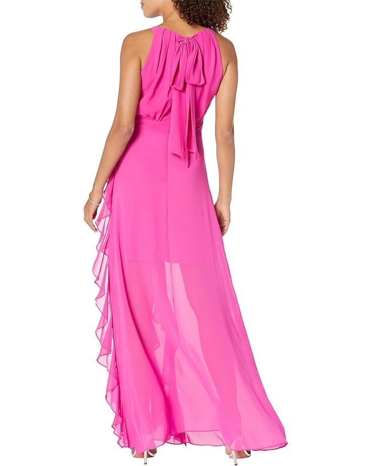 

Платье Betsy & Adam Long Chiffon Halter Dress, фуксия, Розовый, Платье Betsy & Adam Long Chiffon Halter Dress, фуксия