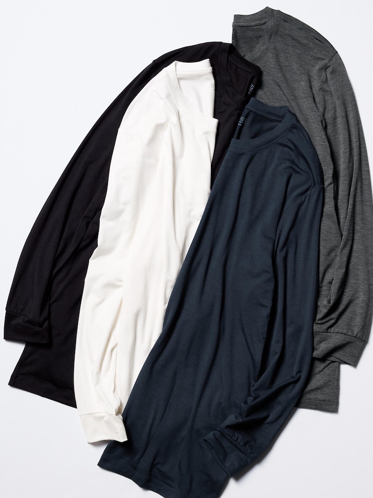Футболка Uniqlo HEATTECH с круглым вырезом, синий (цвет 69) — фото 2