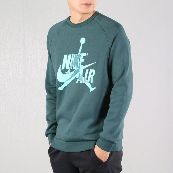 Толстовка Air Jordan Casual Sports Round Neck Pullover Fleece Lined Green, зеленый — фото 4