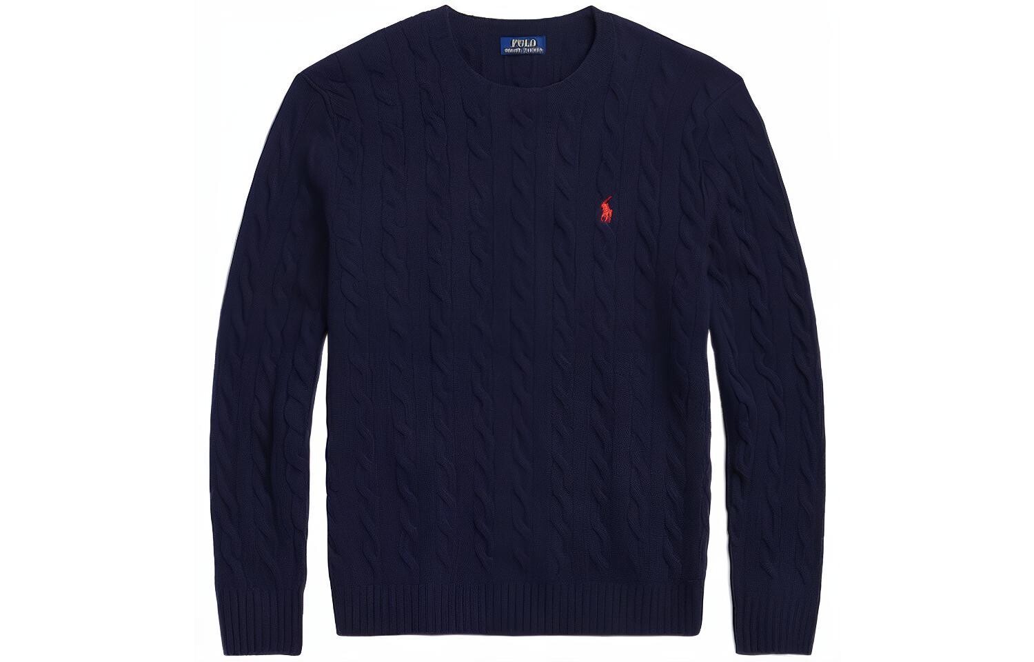 Polo Ralph Lauren Мужской кашемировый свитер, Темно-синий — фото 3