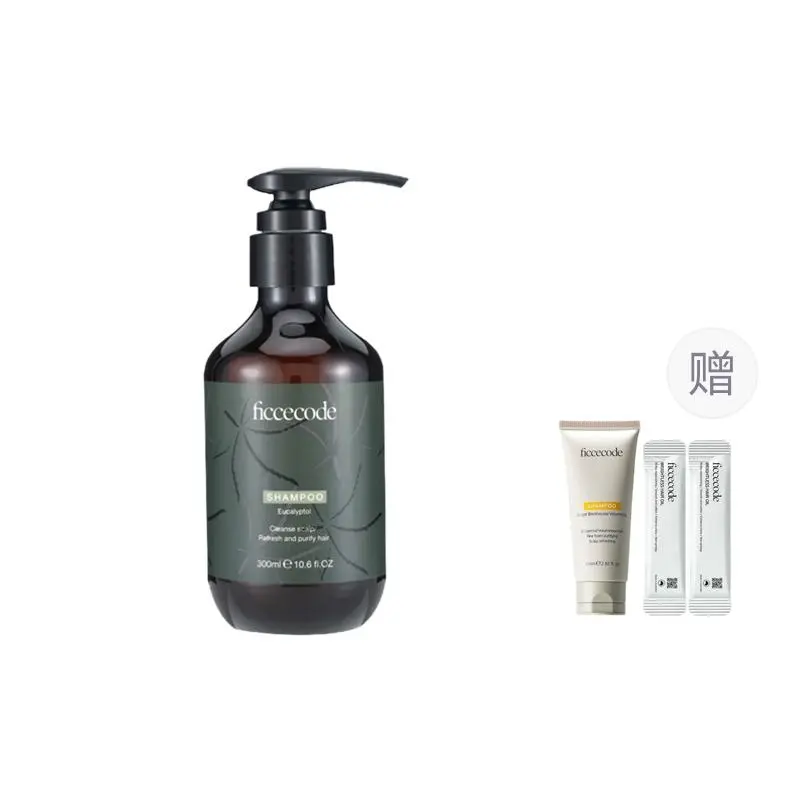 

Маслорегулирующий успокаивающий зуд шампунь с эвкалиптом для ухода за волосами очищение от перхоти 300мл /2мл*2 FicceCode