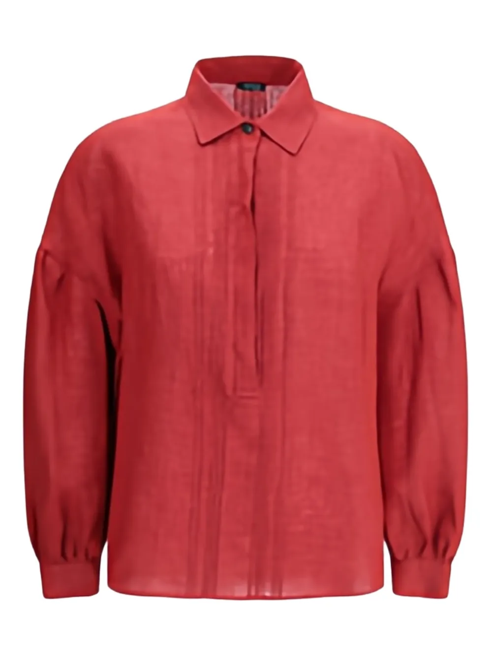 

Льняная рубашка со складками спереди Kiton, красный