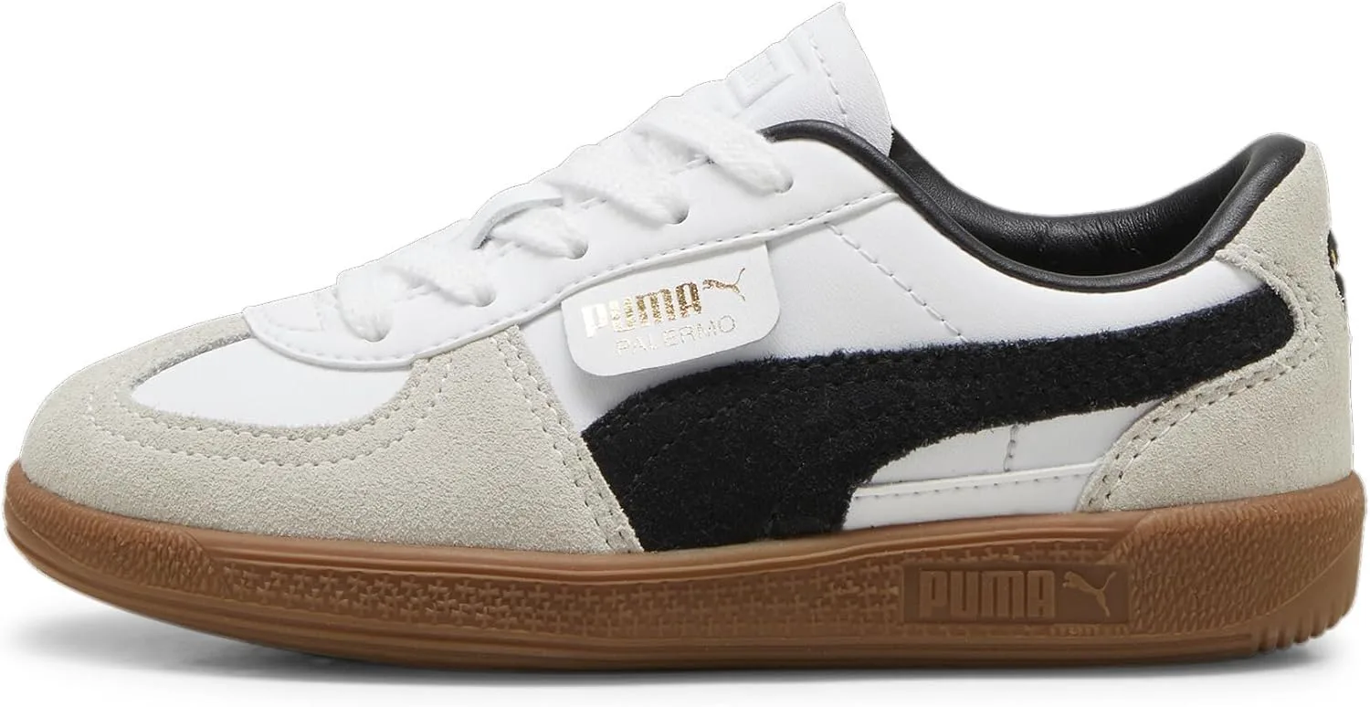 Детские кроссовки PUMA Palermo на шнуровке для мальчиков, повседневные - розовые, черный — фото 2