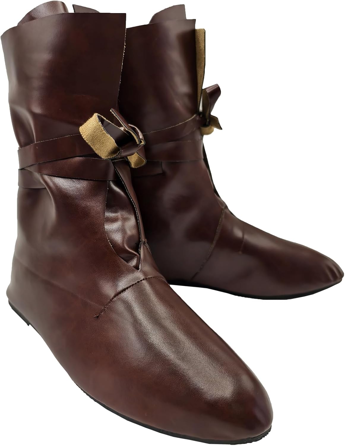 

Мужские средневековые и ренессансные ботинки, с застежкой на шнуровку, для средневекового косплея, вестерна, пиратов, викингов, вечеринок на Хэллоуин Junqiako, коричневый