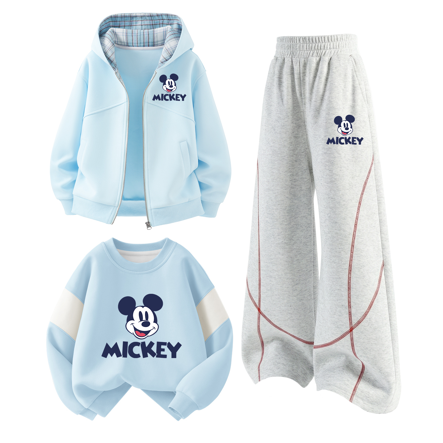 

Детский спортивный комплект Casual из 3 предметов Disney, di chao mickey mouse k pudding синий+di chao mickey mouse k белый heather серый+di chao mickey mouse pudding синий
