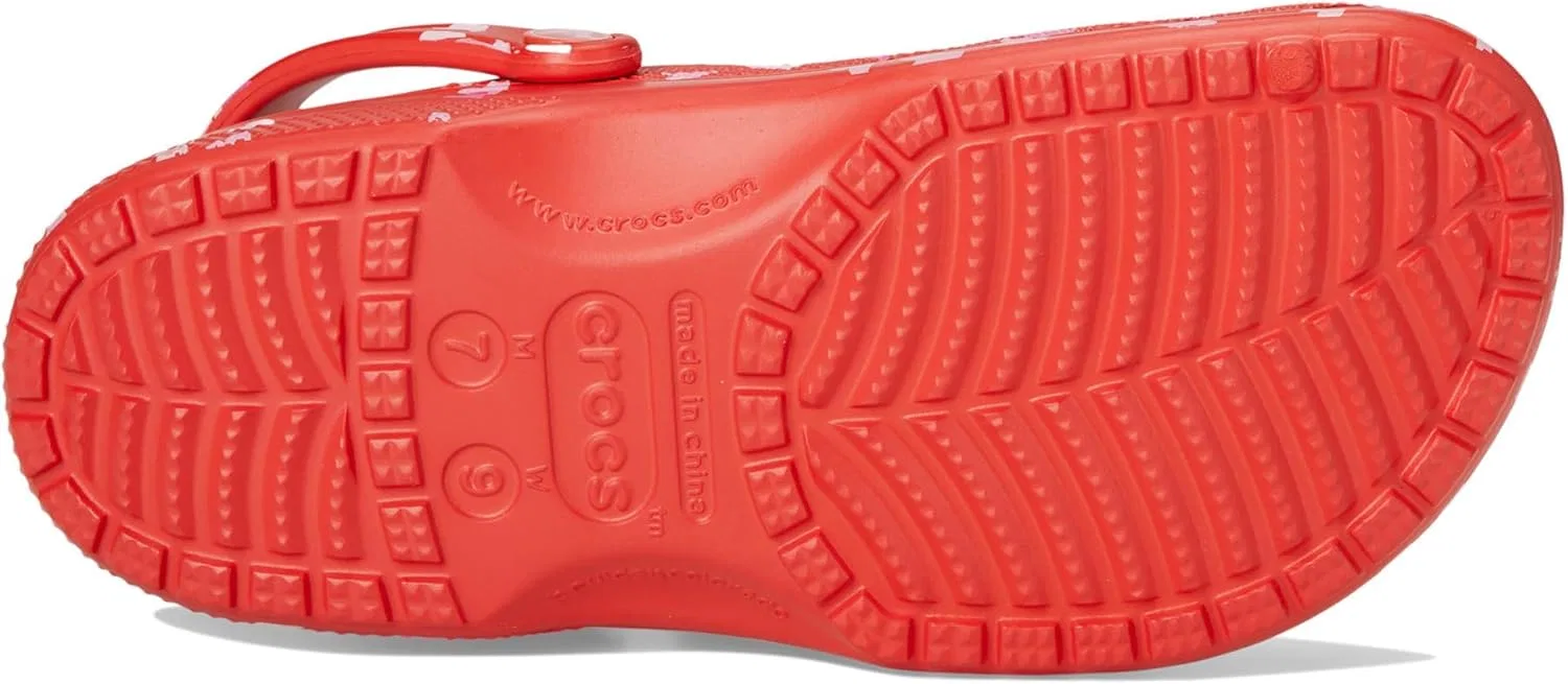 Кроксы Unisex Adult Classic Flames Clog Crocs, Cherry Red Hearts And Butterflies — фото 3