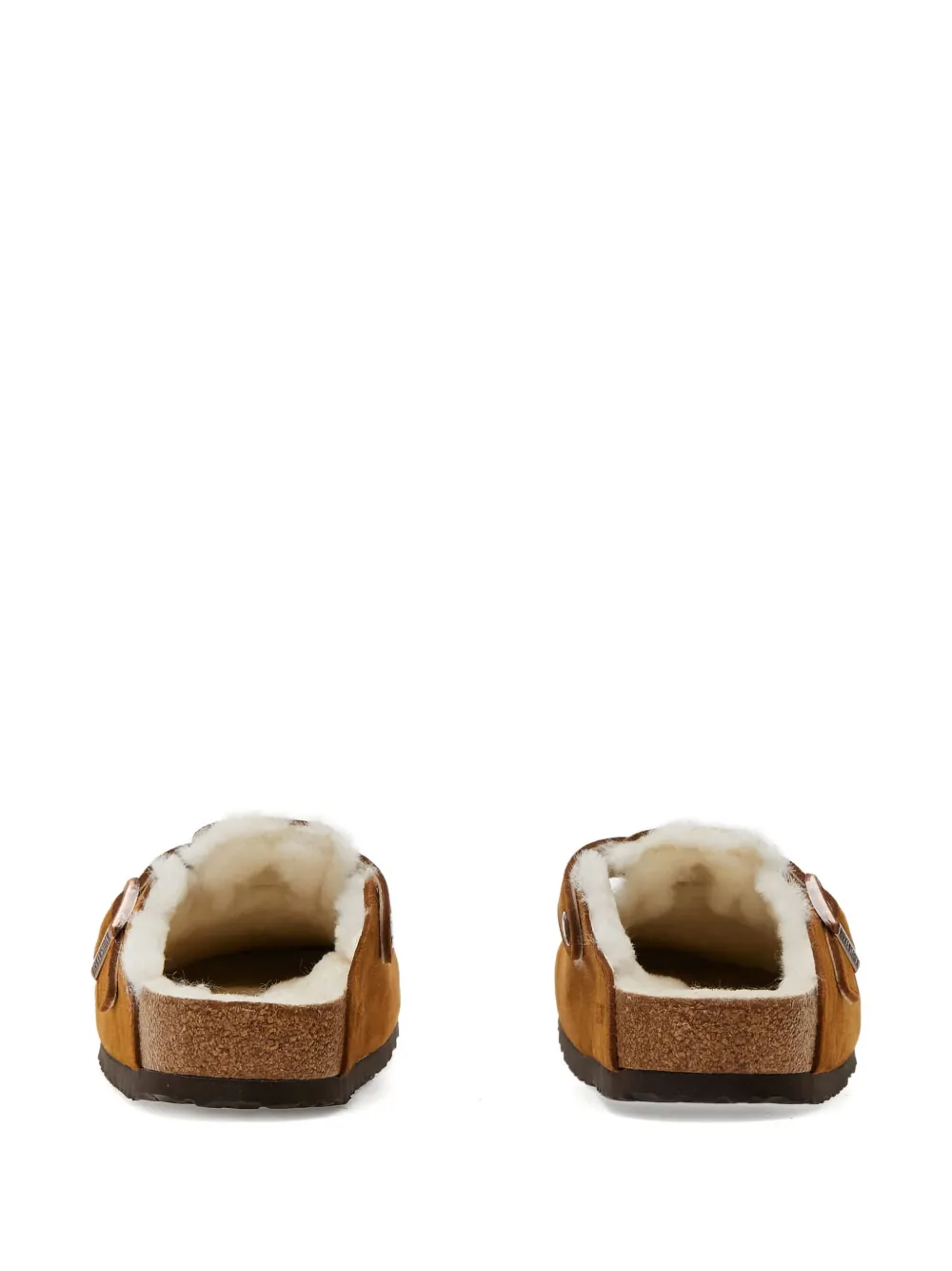 Бостонские мюли с пряжкой и отделкой из овчины Birkenstock, коричневый — фото 4